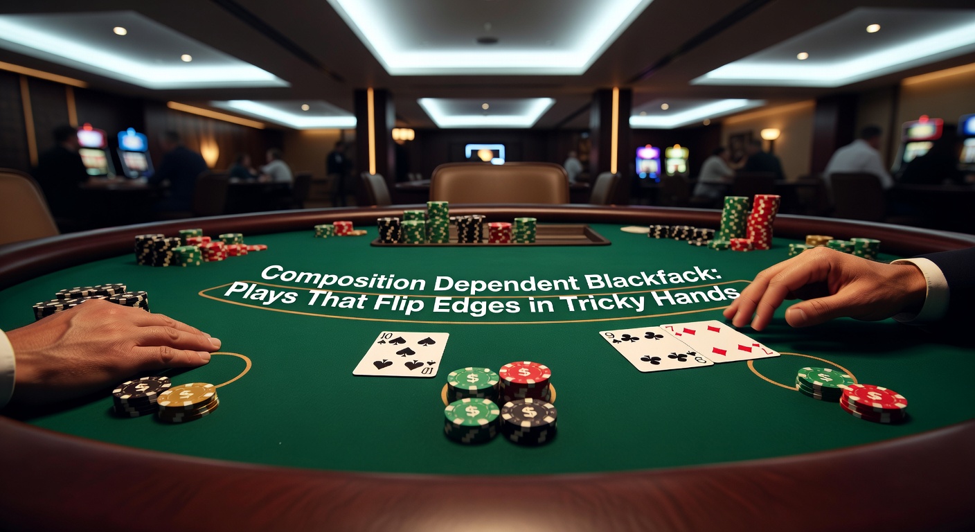 Strategy chart excerpt detailing composition-dependent deviations for 16 vs. 10, with columns for different card makeups like 10-6, 9-7, and 8-8