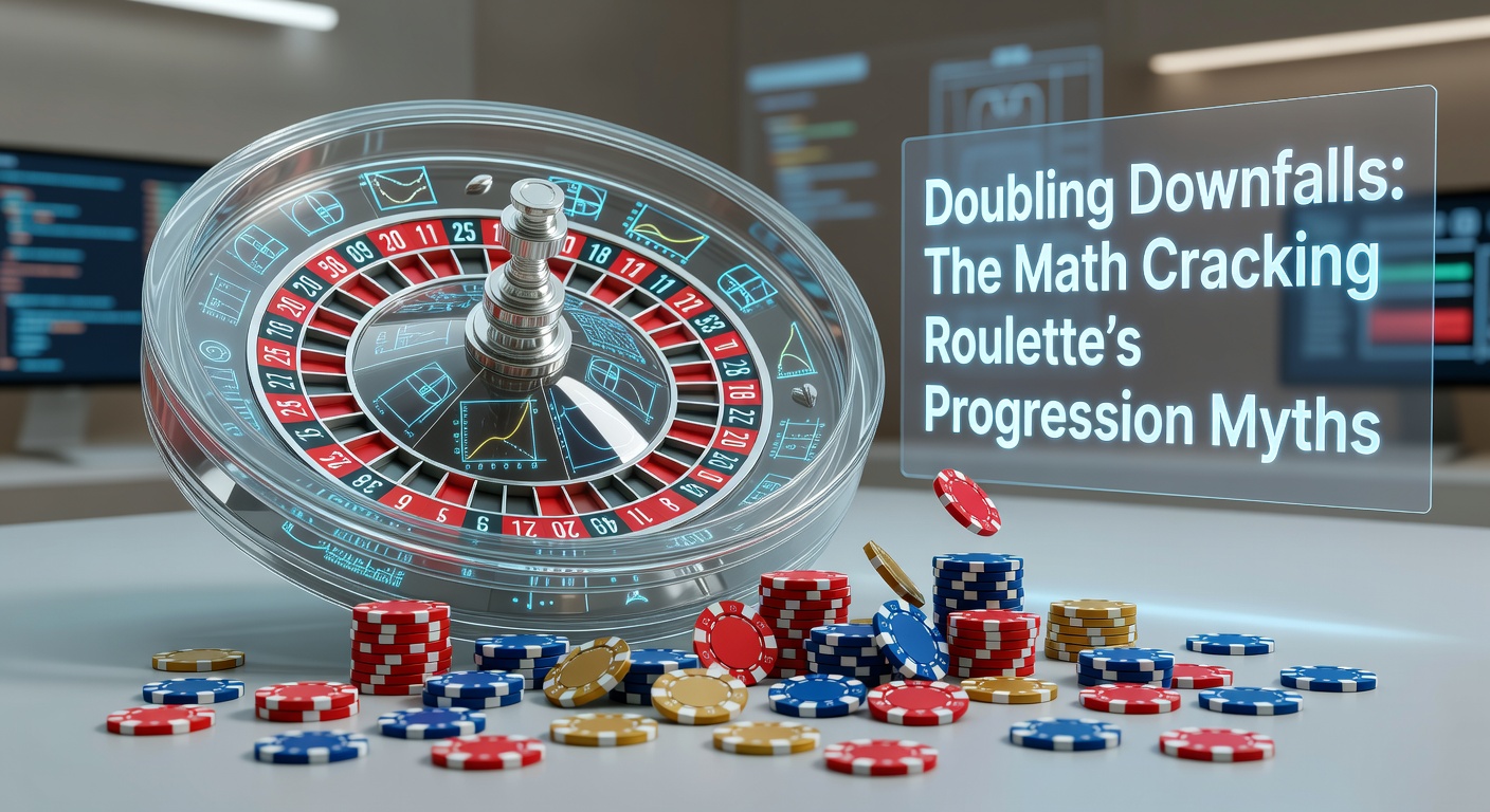 Roulette wheel spinning under a cascade of mathematical equations and probability charts, highlighting the house edge in red