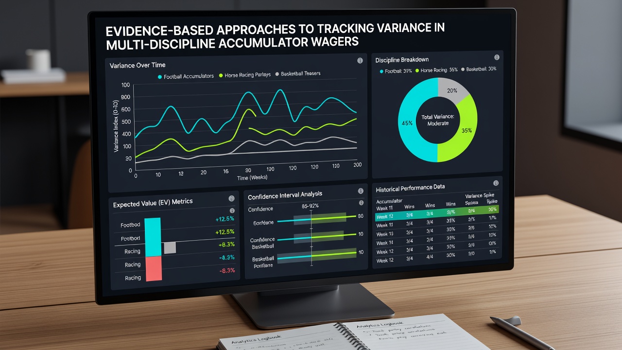 Screenshot of variance analysis dashboard used for accumulator wager tracking