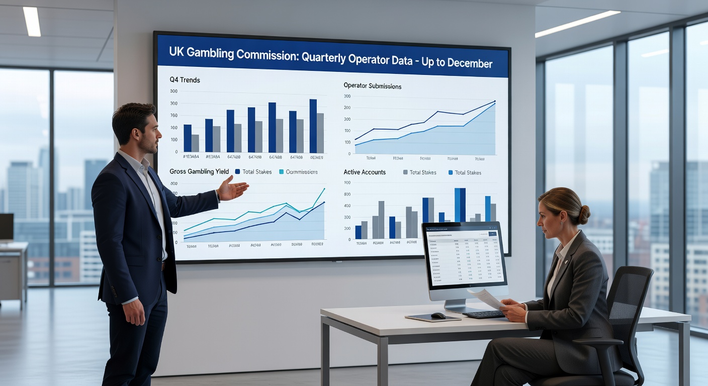 Infographic detailing UK gambling GGY breakdowns for slots, betting, and premises with percentage changes