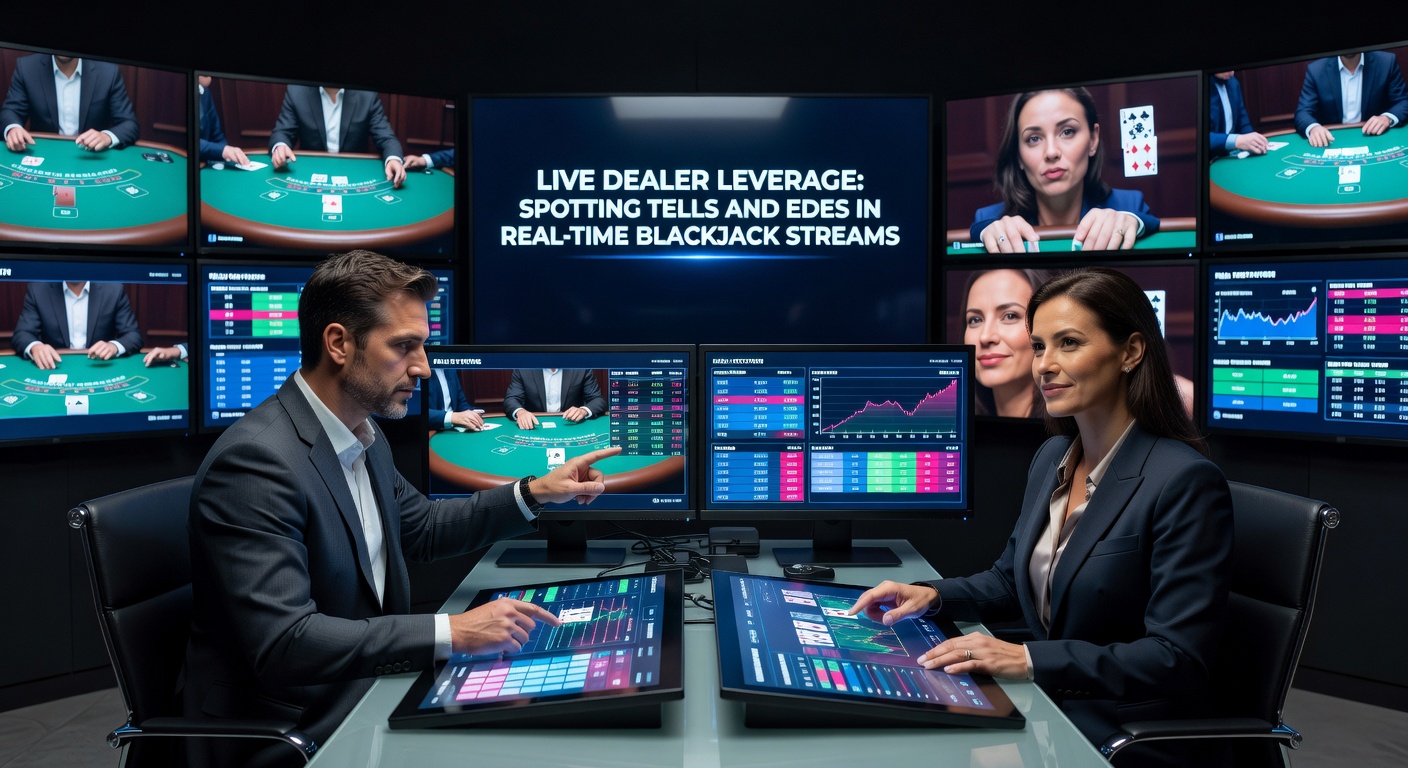 Split-screen of a live blackjack stream displaying dealer hand gestures, card reveals, and player betting interface during an intense round