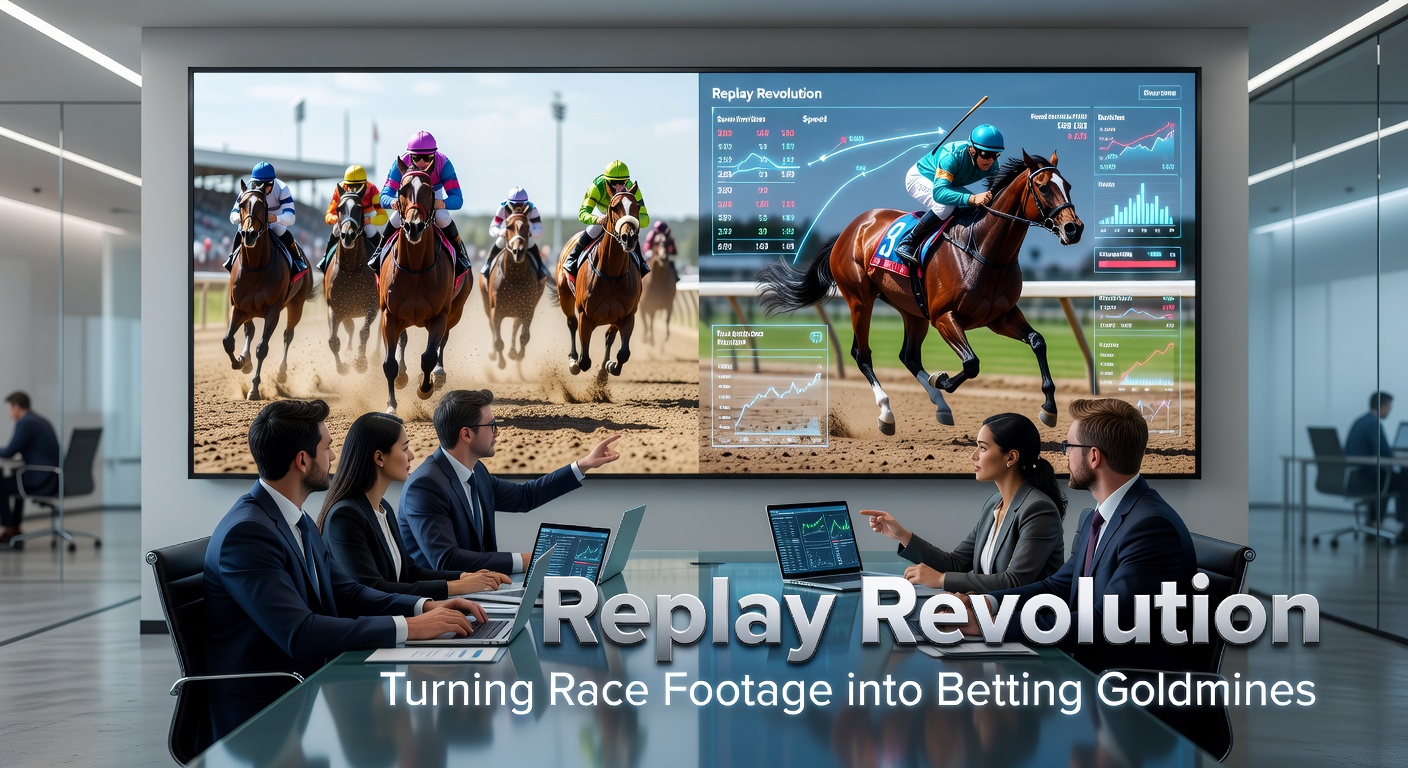 Horse racing replay analysis on a screen, highlighting key moments like pace changes and trip troubles