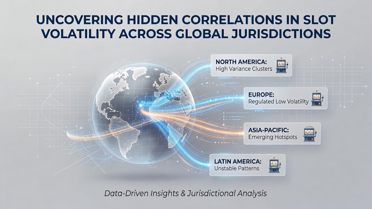 Analytical charts displaying volatility correlations between slot machines in different global regulatory environments